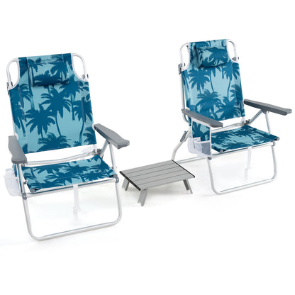 Campingstoelen Set – Kampeerstoelen – Strandstoelen – Vouwstoelen – Klapstoelen – 5-Standen Verstelbare Rugleuning – Lichtgewicht Aluminium Frame