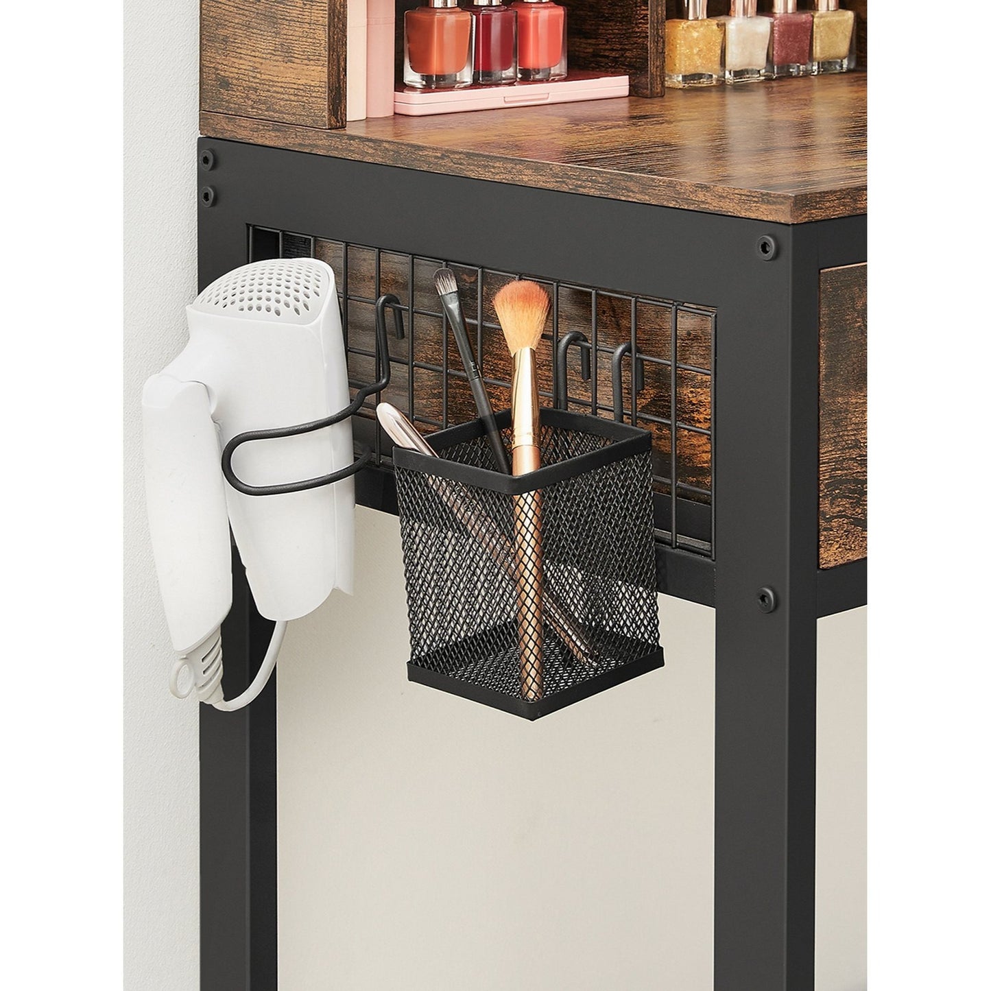 Kaptafel – Make-up Tafel – Opmaaktafel – Cosmetica Tafel – Schoonheidstafel – Industriële Stijl – Drie Lades & Driedelige Spiegel