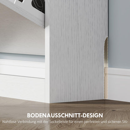 Schoenenkast – Schoenrek – Schoenenopberger – Schoenenlade – Smalle Schoenenkast – 12 Paar – Spaanplaat – Wit – 3 Vouwdeuren – Ruimtebesparend
