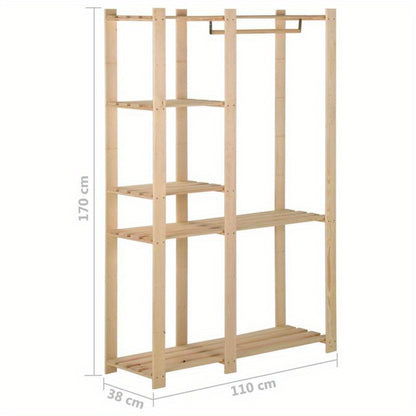Kledingrek 110x38x170cm massief grenenhout