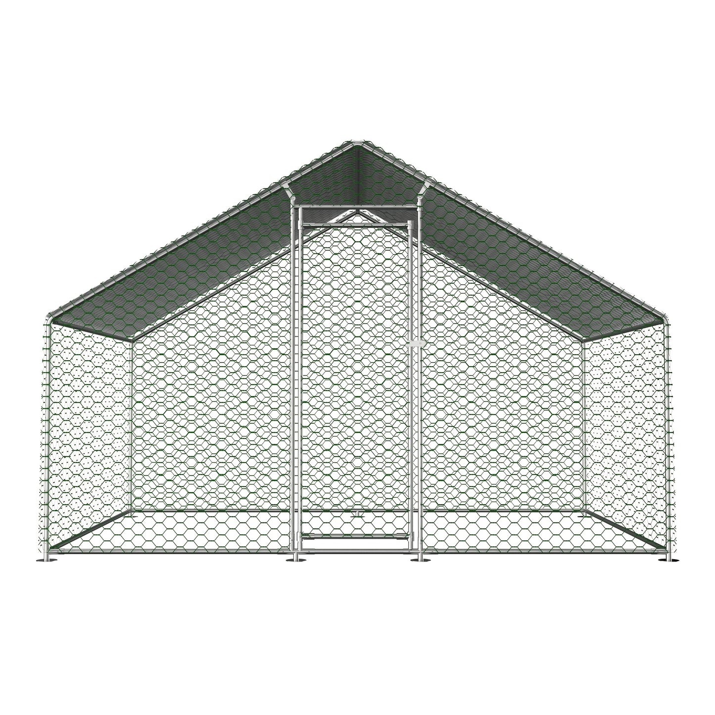 Free Range Chicken House 3x2x2m with Safety Lock And Waterproof PE Cloth, Metal Free Range Fence for Chickens, Rabbits And Other Small Animals