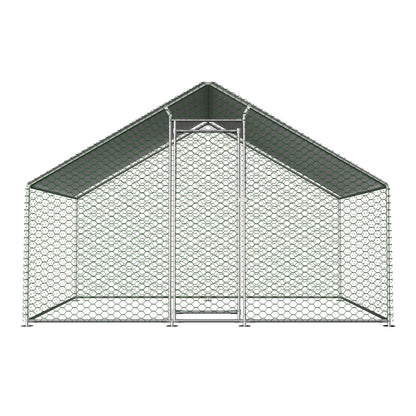 Free Range Chicken House 3x2x2m with Safety Lock And Waterproof PE Cloth, Metal Free Range Fence for Chickens, Rabbits And Other Small Animals