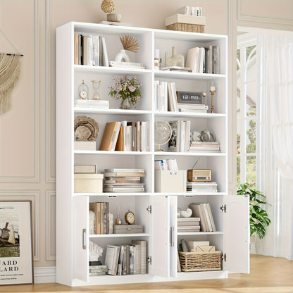 Houten Boekenkast – Boekplank – Opbergkast – Vitrinekast – Kastenrek – Zwarte Kleur – Stevige Constructie – Anti-Kantelmechanisme