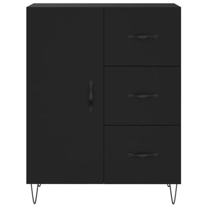 Hoge Kast – Opbergkast – Boekenkast – Nachtkastje – Staande Kast – Mat Zwart – Duurzaam Hout Kunststof – 69,5x34x180 cm