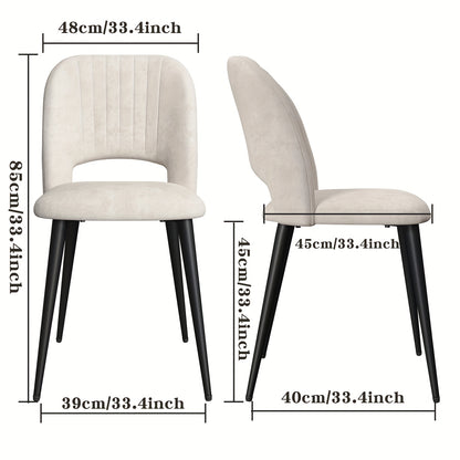 Eetkamerstoel – Stoel – Kuipstoel – Keukenstoel – Designstoel – Set van 2 – Fluwelen Bekleding – Rieten Rugleuning – 48x45x85 cm – Comfortabel & Stijlvol