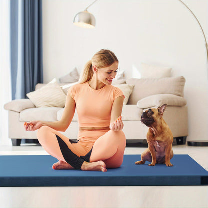 Campingmatras – Slaapmat – Logeerbed – Outdoor Mat – Reisbed – Extra Groot – Dikke Hoogwaardige Schuimlaag – Anti-Slip Onderkant – Wasbare Hoes – Opvouwbaar Met Draagtas – Blauw
