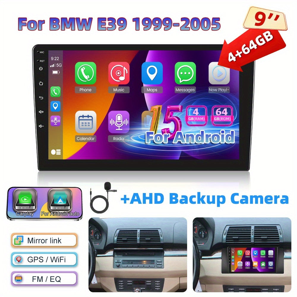 Android Autoradio – Car Multimedia – Navigatiesysteem – Touchscreen Radio – Dubbele Din – 9-Inch 1280P IPs Scherm – Draadloze Carplay En Android Auto – Inclusief Ahd Achteruitrijcamera En Microfoon