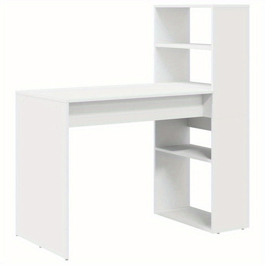 Bureau – Bureautafel – Computertafel – Schrijftafel – Werktafel – Wit – Massief Hout – Compact 113x54x120 cm – Met Laden en Opbergruimte