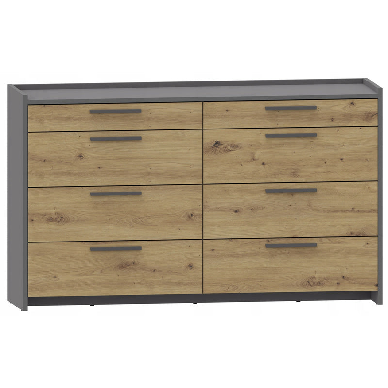 Kledingkast – Garderobekast – Opbergkast – Dressoir – Kast Met 6 Lades – Gelamineerd Met ABS-Randen – Vochtbestendig Metalen Uittreklades