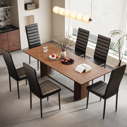 Eetkamerstoelen – Stoelen – Kuipstoelen – Keukenstoelen – Designstoelen – Set van 6 – Hoogwaardige Kunstleer Bekleding – Massief Houten Frame