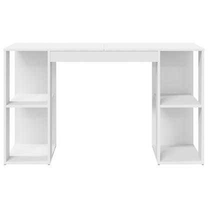 Computer Bureau – Werktafel – Studietafel – Bureau Met Opbergruimte – Thuiswerkplek – Modern Minimalistisch Ontwerp – Stevig Houten Materiaal – Eenvoudige Montage – Wit