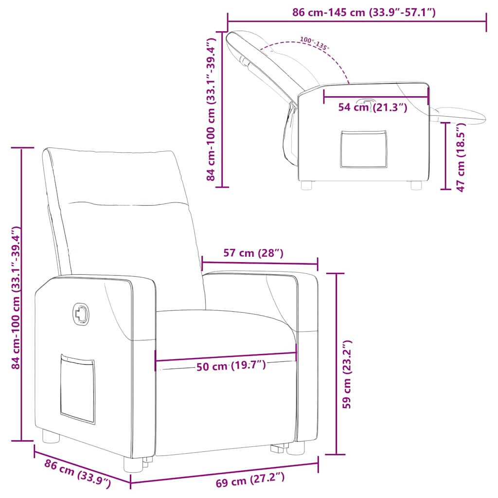 Elektrische Zit-Sta Stoel – Sta Op Stoel – Relaxfauteuil – Verstelbare Stoel – Ergonomische Zitstoel – Elektrische Liftfunctie – Verstelbare Rugleuning Tot 135°
