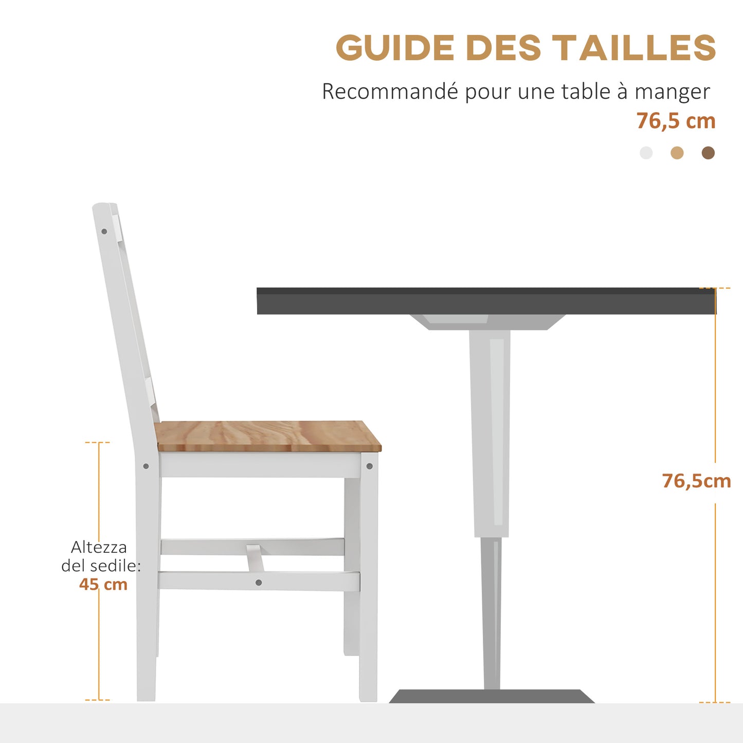 Eetkamerstoelen – Keukenstoelen – Stoelen – Landelijke Stoelen – Houten Stoelen – Set Van 4 – Massief Grenenhout – Hoge Rugleuning Ergonomisch