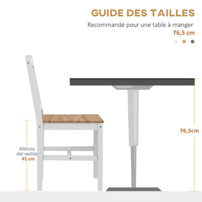 Eetkamerstoelen – Keukenstoelen – Stoelen – Landelijke Stoelen – Houten Stoelen – Set Van 4 – Massief Grenenhout – Hoge Rugleuning Ergonomisch