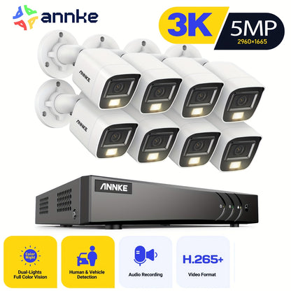 12MP Beveiligingscamera – IP Camera – Camerabewaking – Dome Camera – Veiligheidscamera – Set van 4 – Mens- en Voertuigdetectie – Kleurennachtzicht met Dual Light