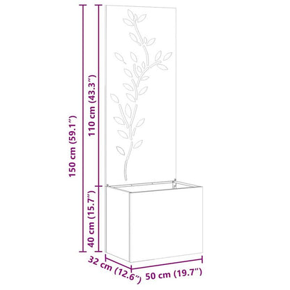 Grote Zwarte Metalen Bloempot – Outdoor Plantenbak – Balkon Bloembak – Moderne Tuinbak – Verticale Plantenbak – Duurzame Metaalconstructie – 50x140 cm Space-Saving Design