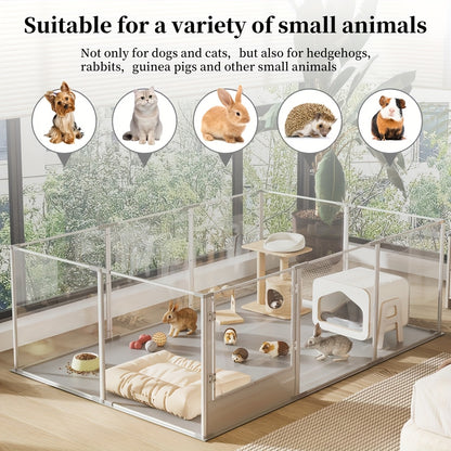 Speelren Acryl – Huisdierenren – Puppyren – Konijnenren – Caviaren – 180x120x61 CM – Krasbestendig & Waterdichte Mat