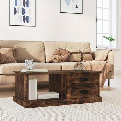 Coffee Table 90X50X35 Cm Edited Wood Gerookt Oak-Colored Practical, Removable, Suitable for All Seasons