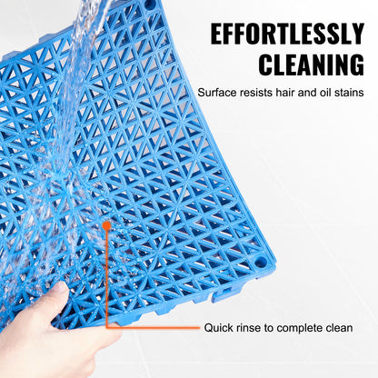 Drainagematten – Afwateringsmatten – Antislip Matten – Natte Vloermatten – PVC Vloer Tegels – 50 Stuks 30x30 cm – Snelle Afwatering en Veilig Antislip oppervlak – Blauwe Modulair Klikbaar Systeem
