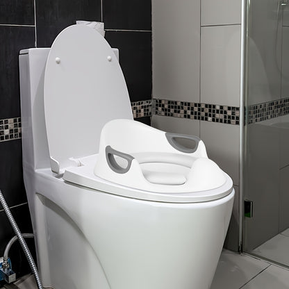Raised Toilet Seat with Handrails - Heavy-Duty PVC Toilet Elevator with Non-Slip, Easy Installation for, Disabled, and Wheelchair Users - Bathroom Lift with Sturdy Handrails - Compatible with Standard Toilets - Ideal for Home