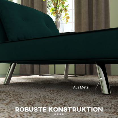 Slaapfauteuil – Relaxstoel – Bedfauteuil – Gastenbed – Velours Fauteuil – Donkergrijs – 3-stand Verstelbare Rugleuning – Compact 77x88x83 cm