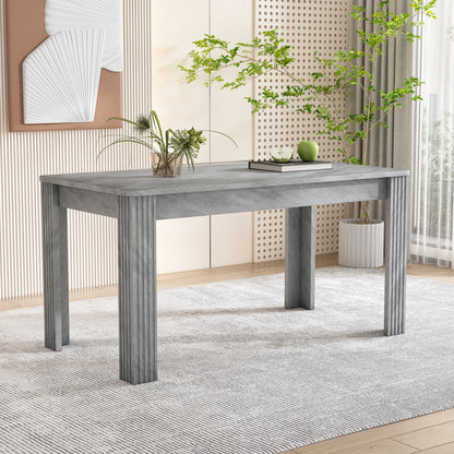 Dining Table, Contemporary Dining Table, Sturdy Dining Table, Four-Legged Table, Oak Wood Table, Rectangular Dining Table, Coffee Leisure Table, Modern Simple Dining Table, Concrete Look [OLD SKU:WF312300AAB]