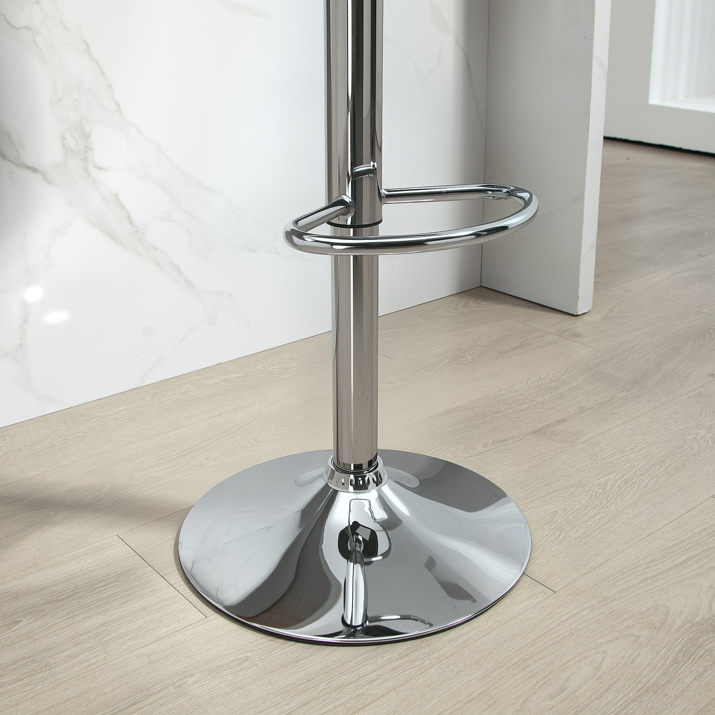 Barstoel – Barkruk – Keukenstoel – Barstoel Met Rugleuning – Verstelbare Zithoogte – Draaibaar – Zwart Kunstleer – Max 120 Kg Draagvermogen – Set Van 2