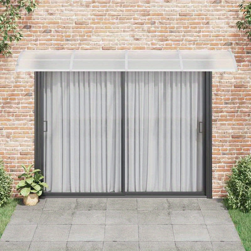 Deurkapje – Deurafdak – Deuroverkapping – Regendoek – Afdakje – Grijs Transparant – Duurzaam Polycarbonaat – 350x75 cm – Weerbestendig en Lichtdoorlatend