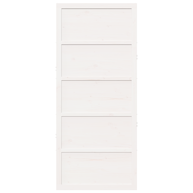 Houten Schuifdeur – Binnendeur – Raumtebesparende Deur – Glijdende Deur – Binnendeur Schuifpaneel – Massief Dennenhout – Wit Design – 100x208 cm – Stil en Soepel