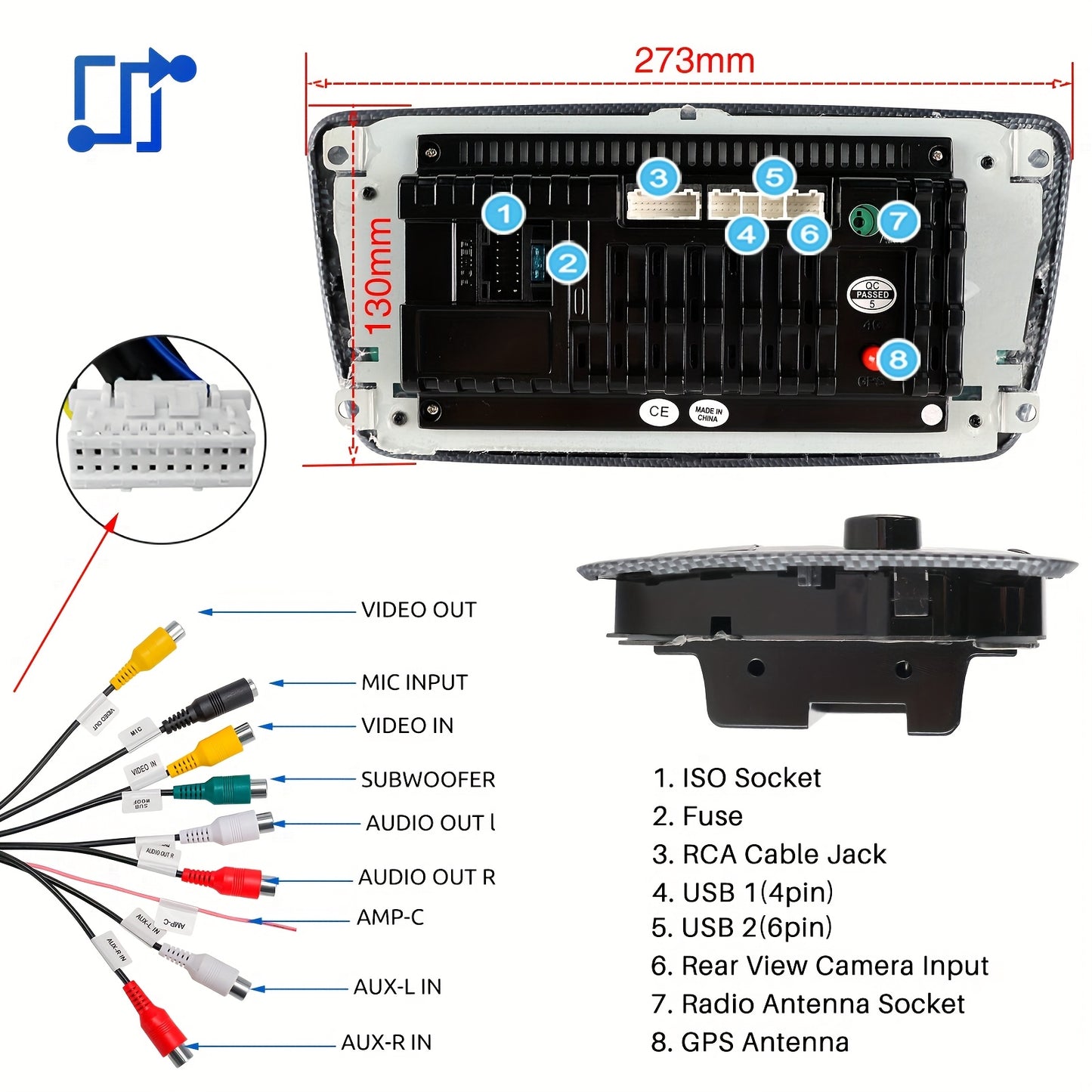7-inch Touchscreen Autoradio – Multimedia Speler – Navigatiesysteem – Inbouw Radio – Auto Entertainment – Draadloze CarPlay & Android Auto – GPS Met Wi-Fi