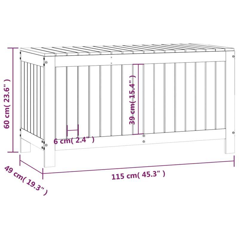 Tuinkist – Opbergbox – Kussenbox – Tuinopbergkast – Opbergkist – Massief Dennenhout – 115x49x60 cm – Weerbestendig – Minimalistisch Design