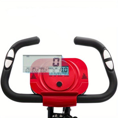 Inklapbare Hometrainer – Magnetische Weerstand – Compacte Fitnessfiets – Ruimtebesparend – Stille Training – Trainingscomputer – Weerstandsbanden - Rood