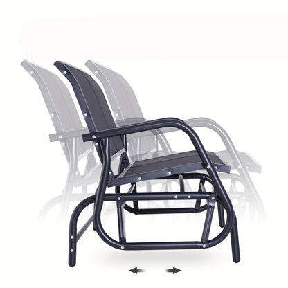 Tuinstoel – Tuinbank – Schommelstoel – Buitenbank – Outdoor Meubel – 2 Persoons – Stalen Frame – Zwart