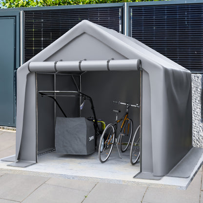 Opbergschuur – Buitenberging – Tuinschuur – Fietsenberging – Gereedschapsschuur – Groot Formaat 244x241x217 cm – Stevig Kunststof Met Ventilatie en Vergrendelbare Deuren