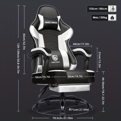 Gamingstoel – Gamestoel – Bureaustoel – Gaming Chair – Game Stoel – Ergonomisch Design – Verstelbare Rugleuning met Voetensteun