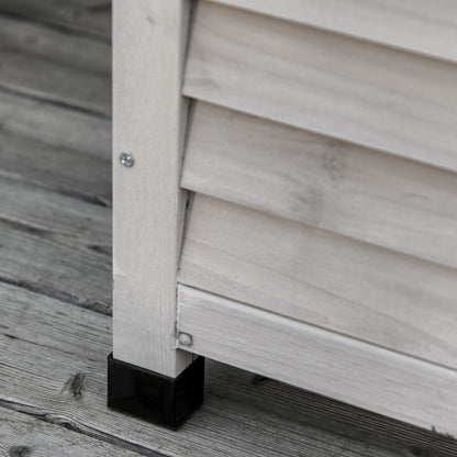 Weather-Resistant, Breathable Garden Box, Cushion Storage Box, Spruce Wood, Gray, 127 x 56 x 60 cm
