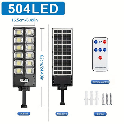 Zonne-energie Straatlampen – Solar Tuinlampen – Buitenverlichting – Bewegingssensor Lampen – LED Solar Lampen – 4 Stuks Set – 504 LED’s – Afstandsbediening Met 3 Lichtstanden
