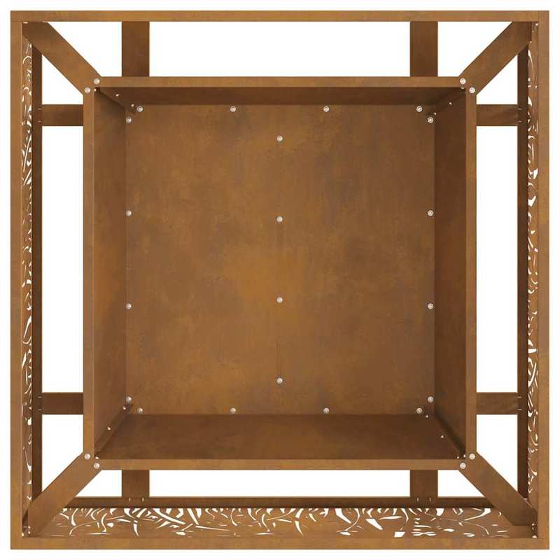Buitenhaard – Vuurschaal – Terrashaard – Tuinhaard – Vuurkorf – RVS Staal – 80x80x30 cm – Poedercoating – Bruin