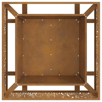 Buitenhaard – Vuurschaal – Terrashaard – Tuinhaard – Vuurkorf – RVS Staal – 80x80x30 cm – Poedercoating – Bruin