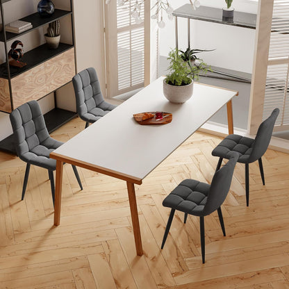 Eetkamerstoel – Stoel – Kuipstoel – Meubel – Zithoekstoel – Velvet Bekleding – Metalen Poot – Zithoogte 44 cm – Puntig Design