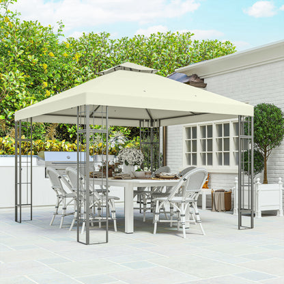 Tuinpaviljoen – Tuinoverkapping – Buitenverblijf – Terrasoverkapping – Crèmekleur – 3x3 Meter – UV30+ Bescherming – Duurzaam Metaalframe