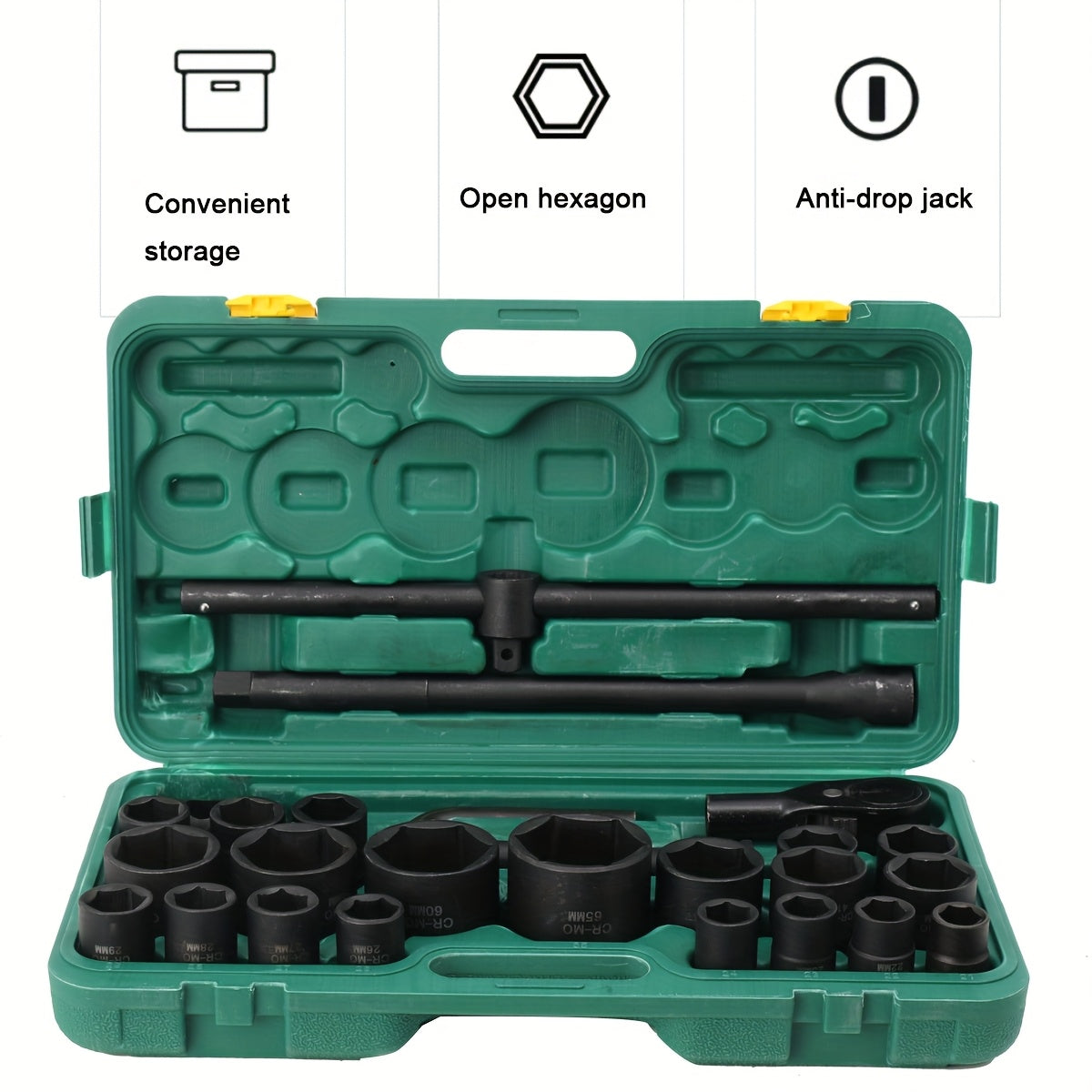 26-TLG 3/4" & 1" Inch 21-65mm Plug Nuts Truck Ratchet Box Plug Key Set