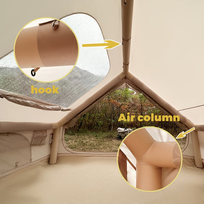 Opblaastent – Opblaasbare Tent – Familietent – Glamping Tent – XXL Koepeltent – Ruim Voor 8 Personen – Inclusief Stove Jacks