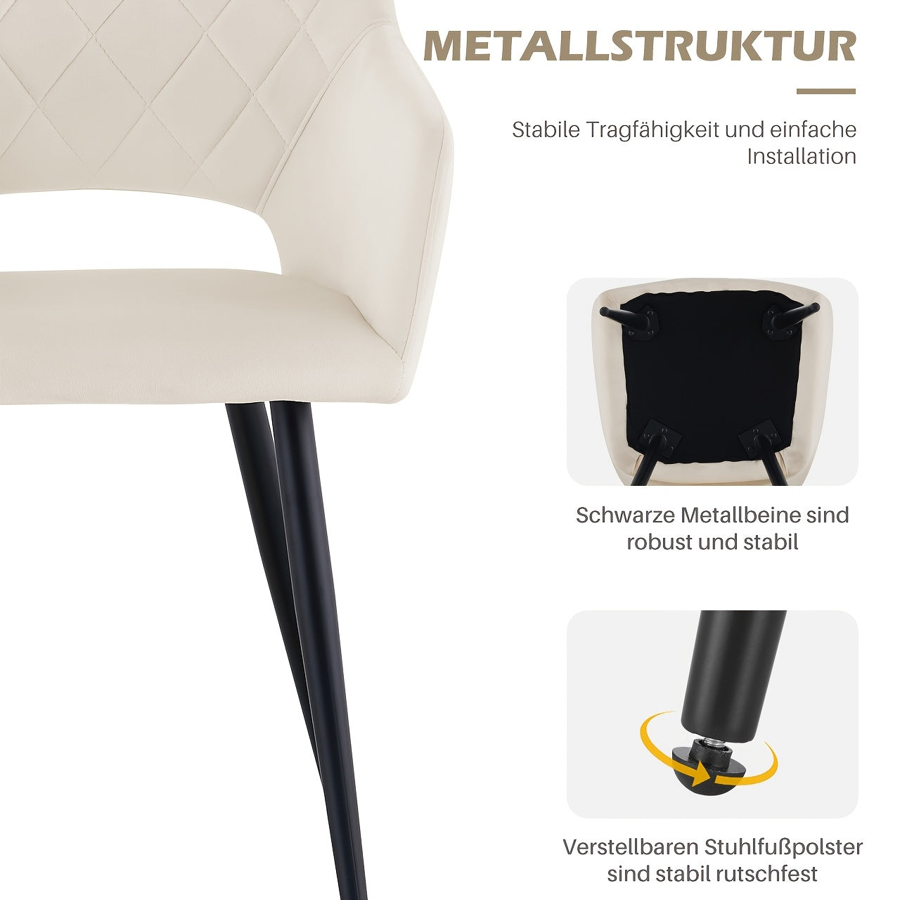 CLIPOP Black Velvet Dining Chairs Set Of 2, Upholstered Kitchen Chair with Arms And Metal Legs, Tub Reception Chairs for Dining Room Bedroom Office