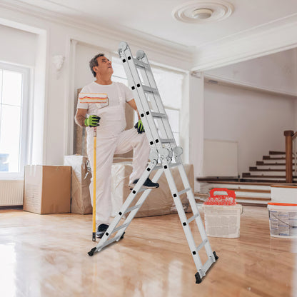Multifunctionele Aluminium Ladder – Vouwladder – Steiger – A-Frame Ladder – Werkplatform – Max 582 cm – Lichtgewicht & Roestvrij