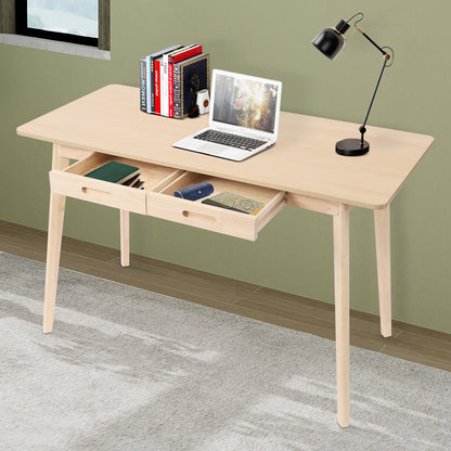 Bureau – Computerbureau – Bureautafel – Schrijftafel – Werktafel – Extra Brede Werkruimte 120x55 cm – Massief Hout Met Eikenfineer, Robuust A-Frame Ontwerp