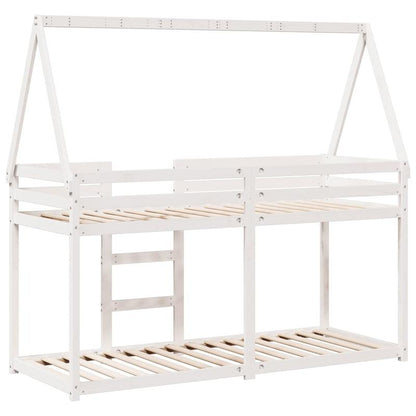 Bedframe – Bed – Slaapbank – Logeerbed – Studentenkamerbed – Wit – Massief Dennenhout – Compact 80x200 cm – Eenvoudige Montage