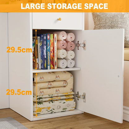Slaapkamerkast – Dressoir – Opbergkast – Ladekast – Witte Hoekkast – Houten Constructie – 85x85x86,5 cm – Multifunctioneel Opberger