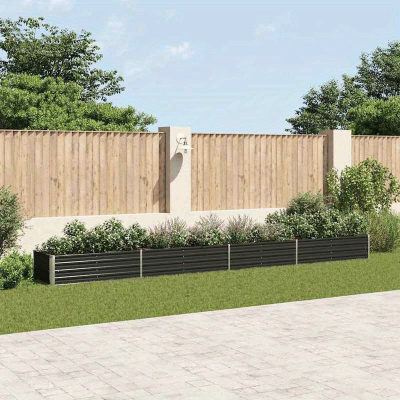 Verhoogde plantenbak – Tuinbak – Bloembak – Groentebak – Plantenbak – Gegalvaniseerd Staal – 600x80x45 cm – Weerbestendig – Klassiek Design met Bloemenpatroon