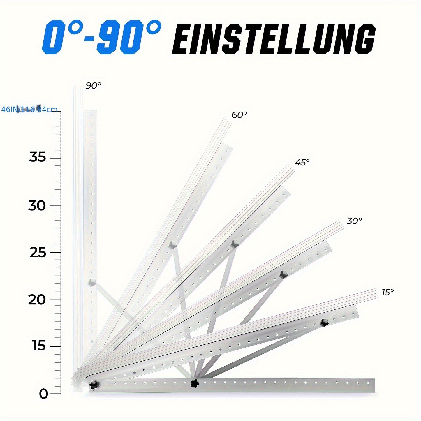 Verstelbare Montagerails Zonnepanelen – Montageset, Montagesysteem, Montagebeugels, Solar Bevestiging – Set Van 4 – 118 cm Aluminium Rails – Kantelbaar 0-90 Graden Zonder Gereedschap